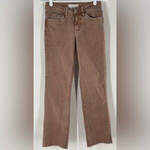 Vervet Jeans Women's Tan Denim Cropped Raw Hem Stretch 25x26